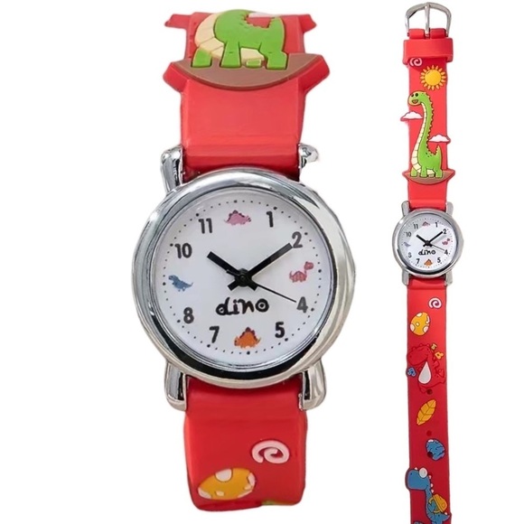 Watch Dinosaur Dino Youth Quartz Silicone Colorful Buckle Band Analog - Picture 4 of 16